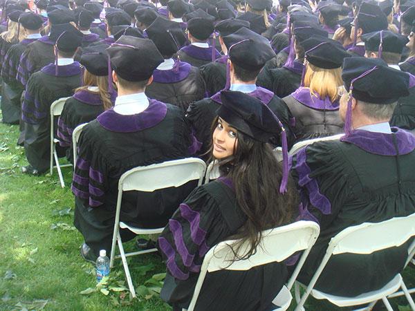 crowd of law students at graduation ceremony
