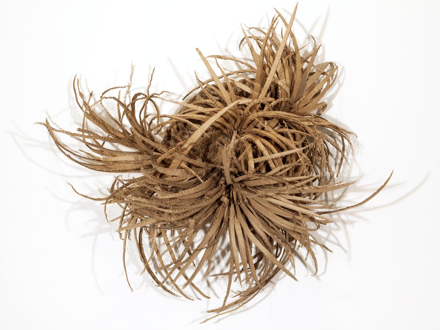 Sea #9 by Henry Klimowicz, which was made from recycled cardboard and resembles a sea anemone.