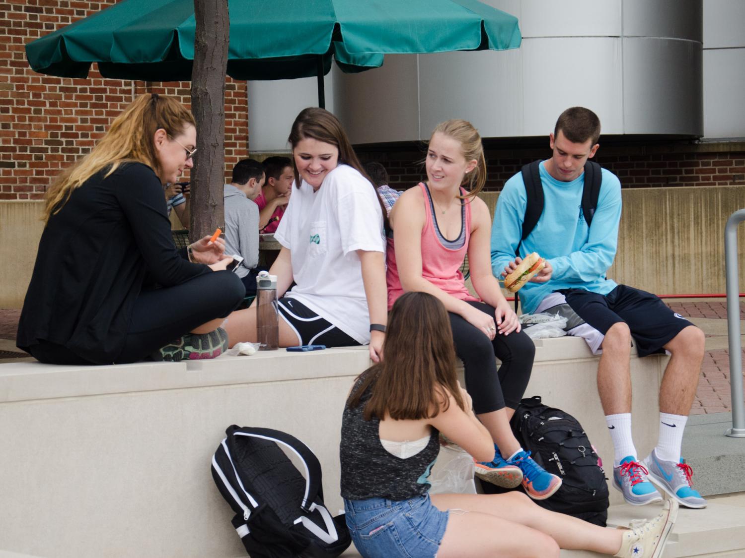 Friends outside the HUB