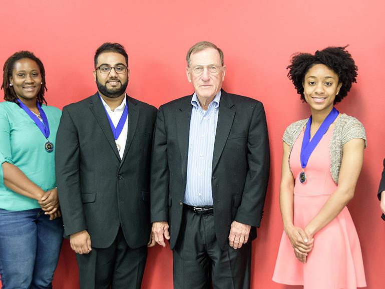 Graham with students