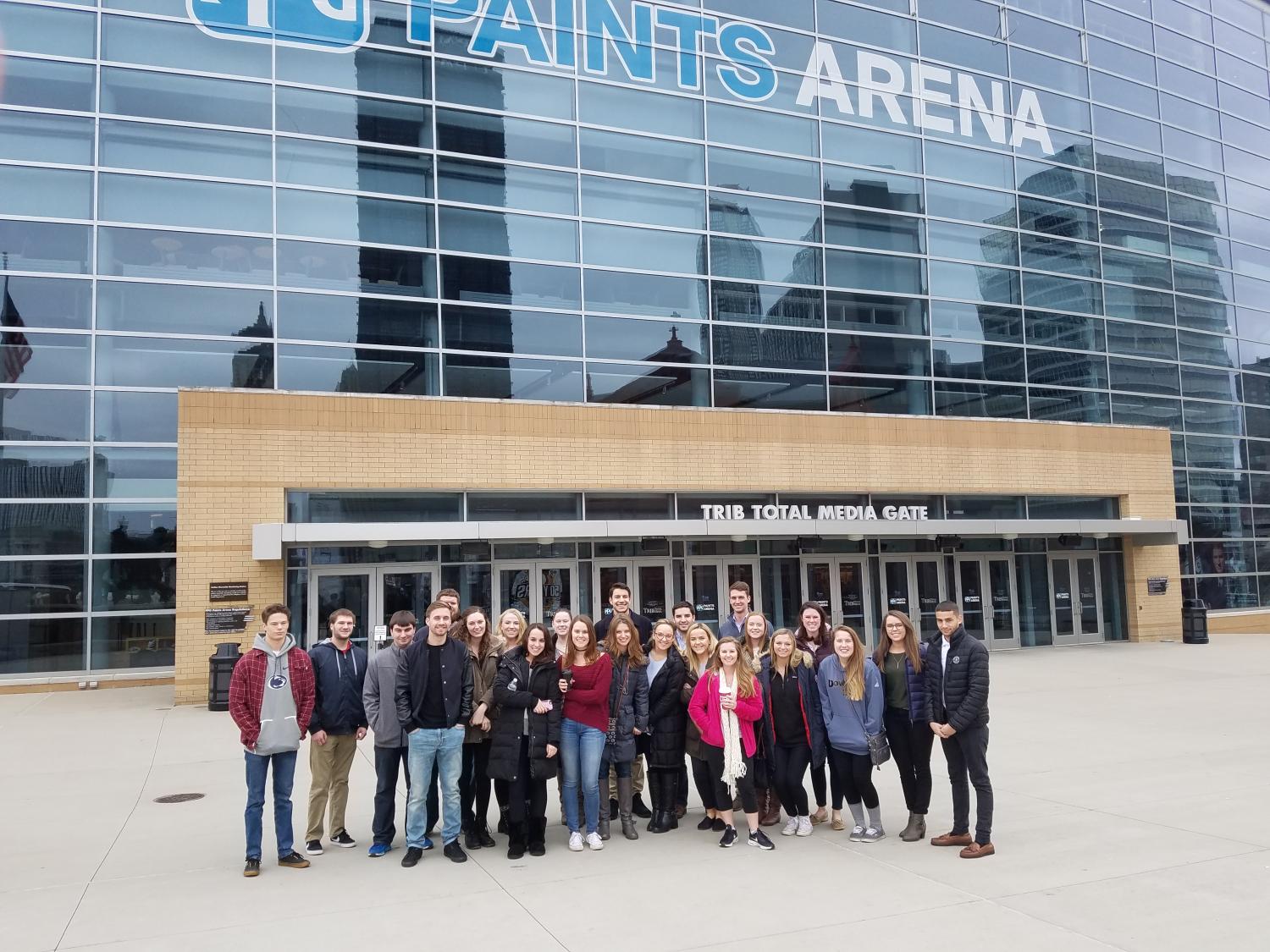 Students outside PPG Paints Center