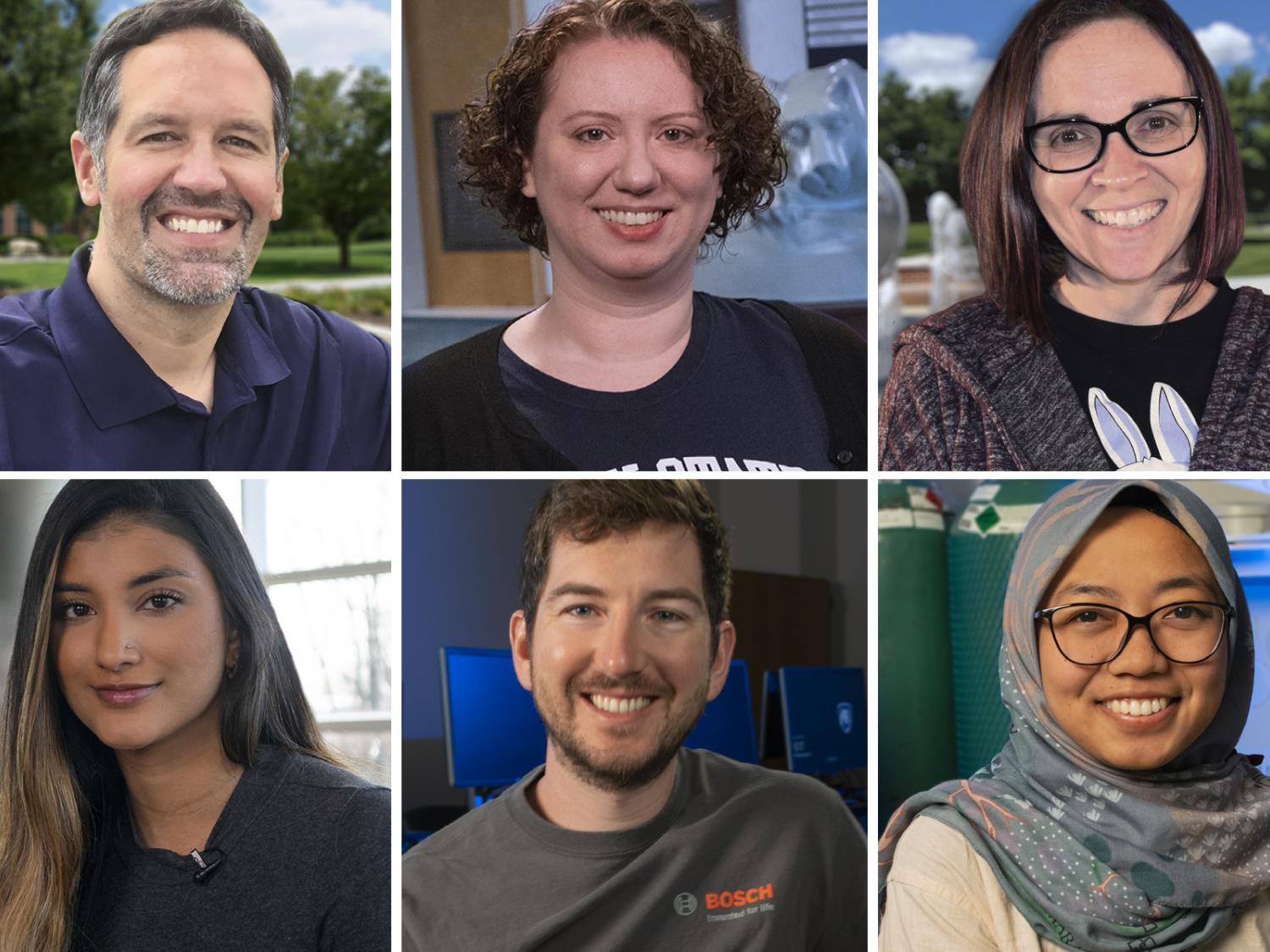 collage of six students
