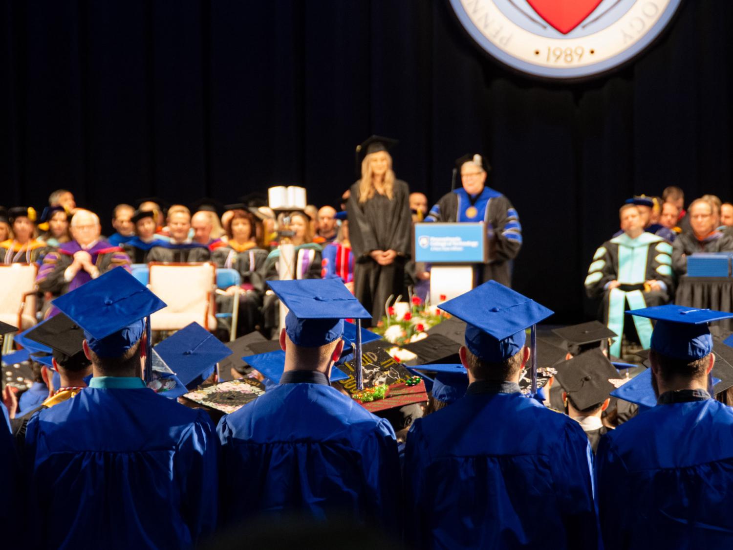 Students graduating at a Penn College ceremony