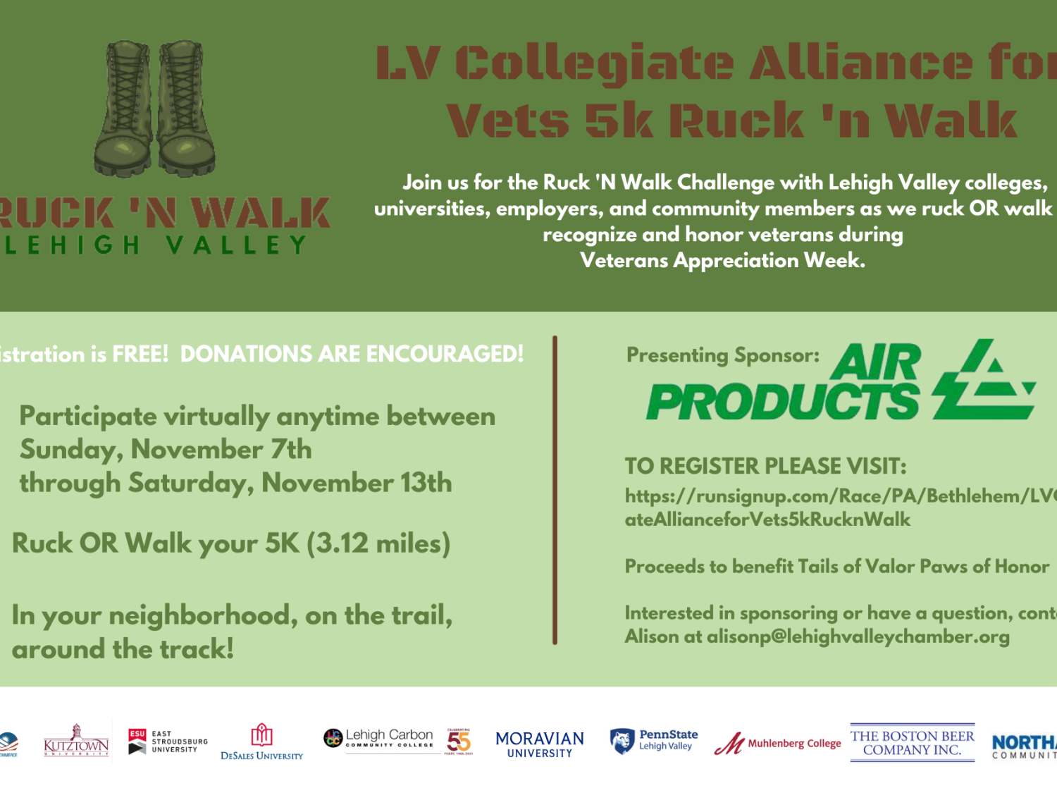 LV Collegiate Alliance for Vets Ruck 'n Walk 