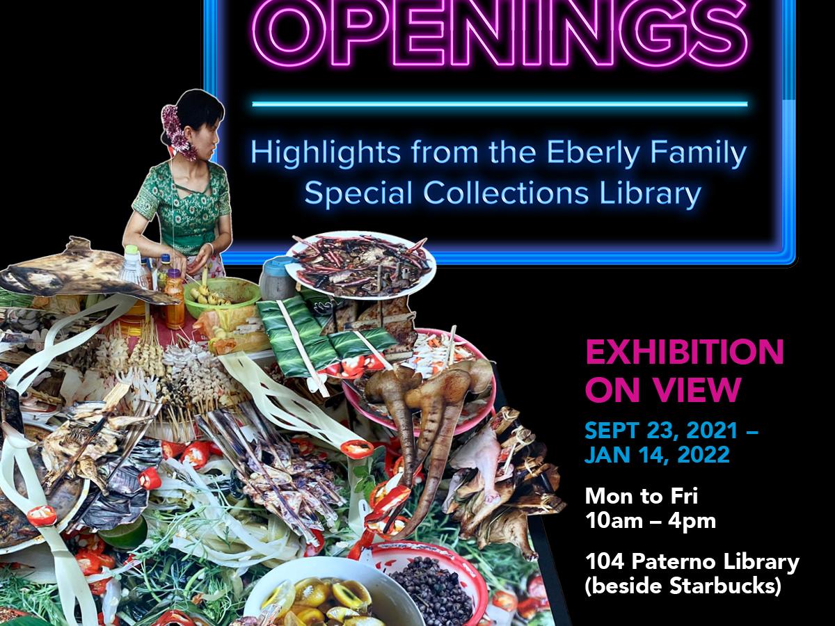 Openings exhibition graphic, through Jan, 2022