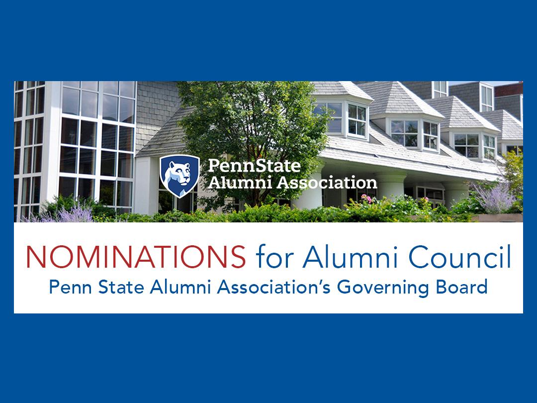 A picture of the Hintz Alumni Center and the words Nominations for Alumni Council