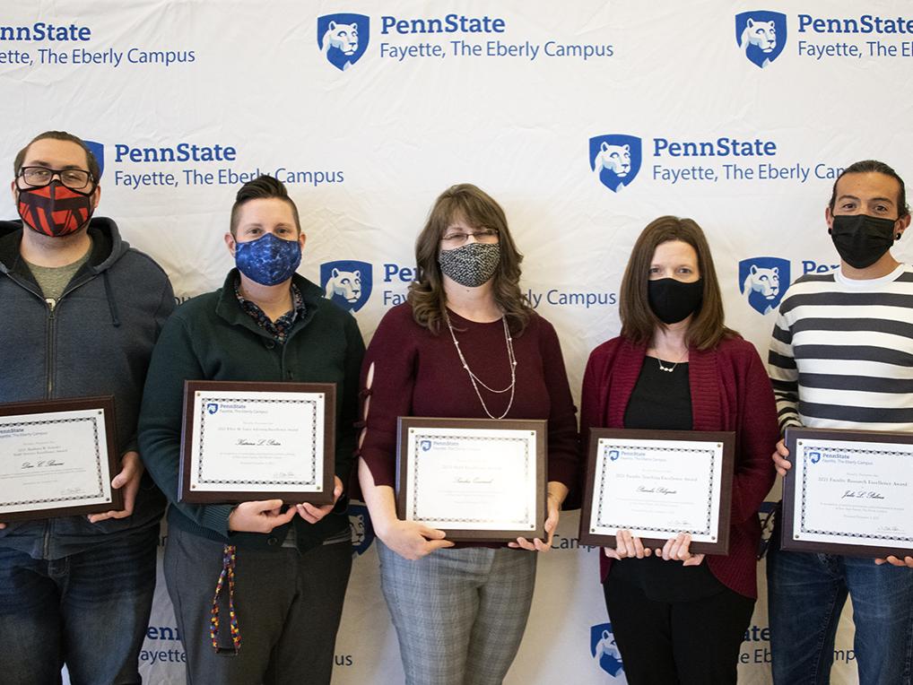 Campus award recipients Dan Bowers, Kati Porter, Sandra Quarrick, Pamela Pologruto and Julio Palma.