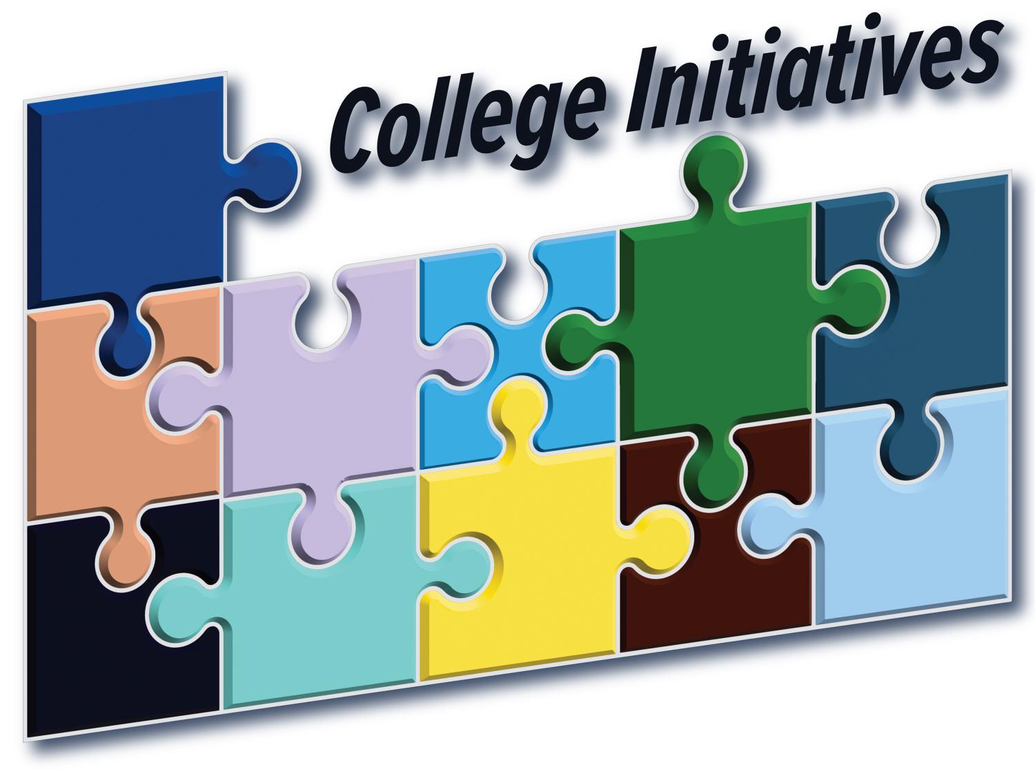 Puzzle pieces with words College Initiatives