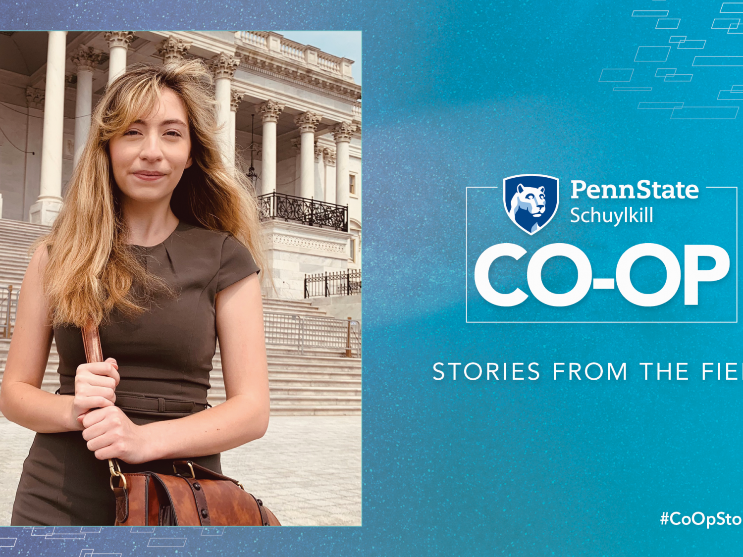 Student-intern Corinne Ellis on the Capitol steps.