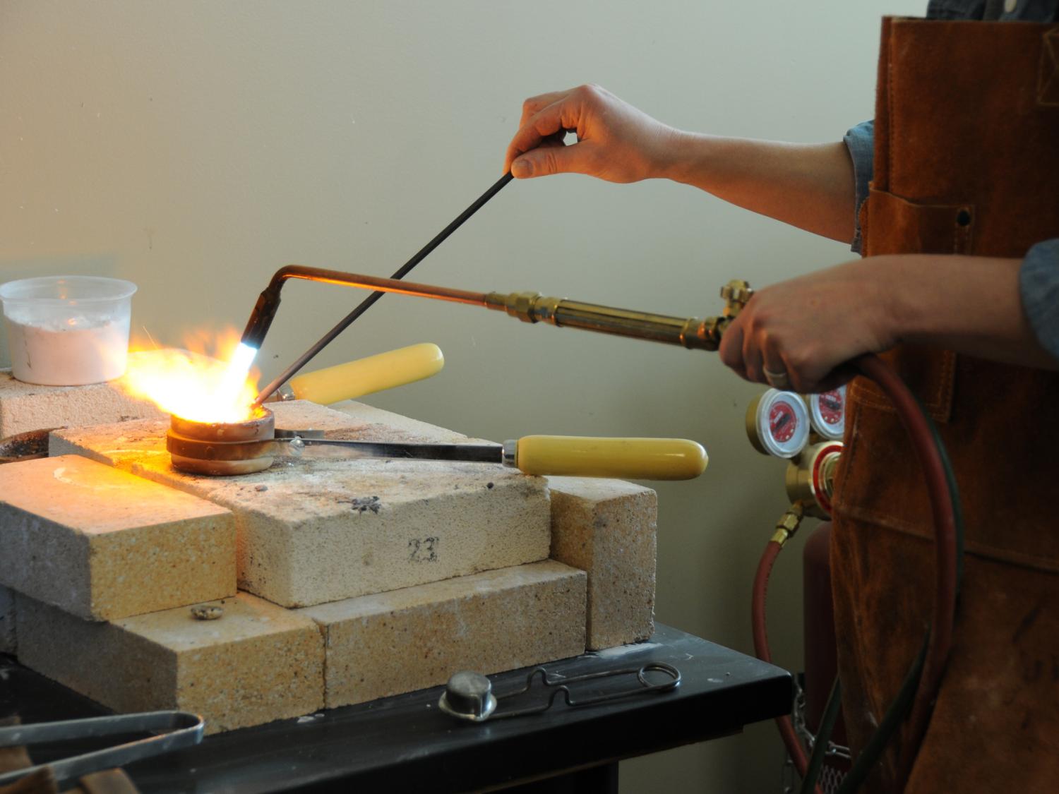 Student works with metals 
