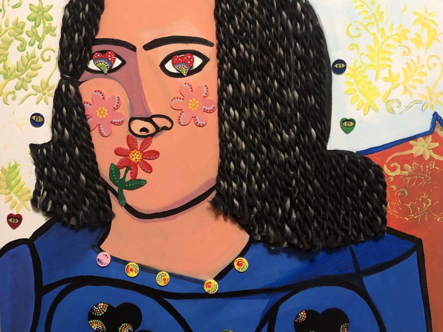 Abstract painting of a woman