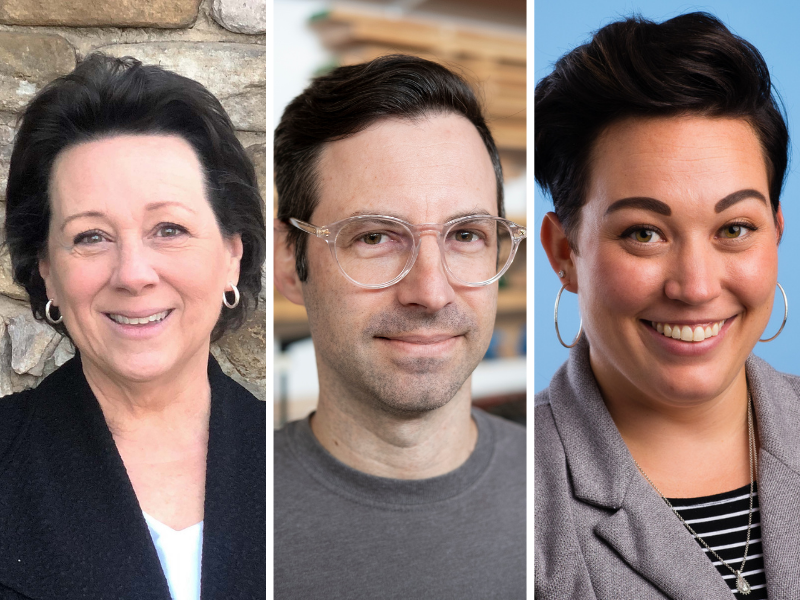 Headshots of Lee Erickson, Ryan Mandell, and Ashley Palmer side by side.