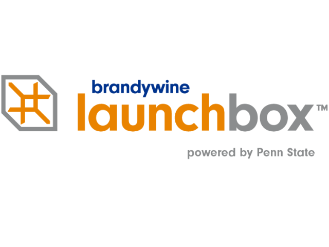 The Brandywine Launchbox logo including blue, orange and gray text