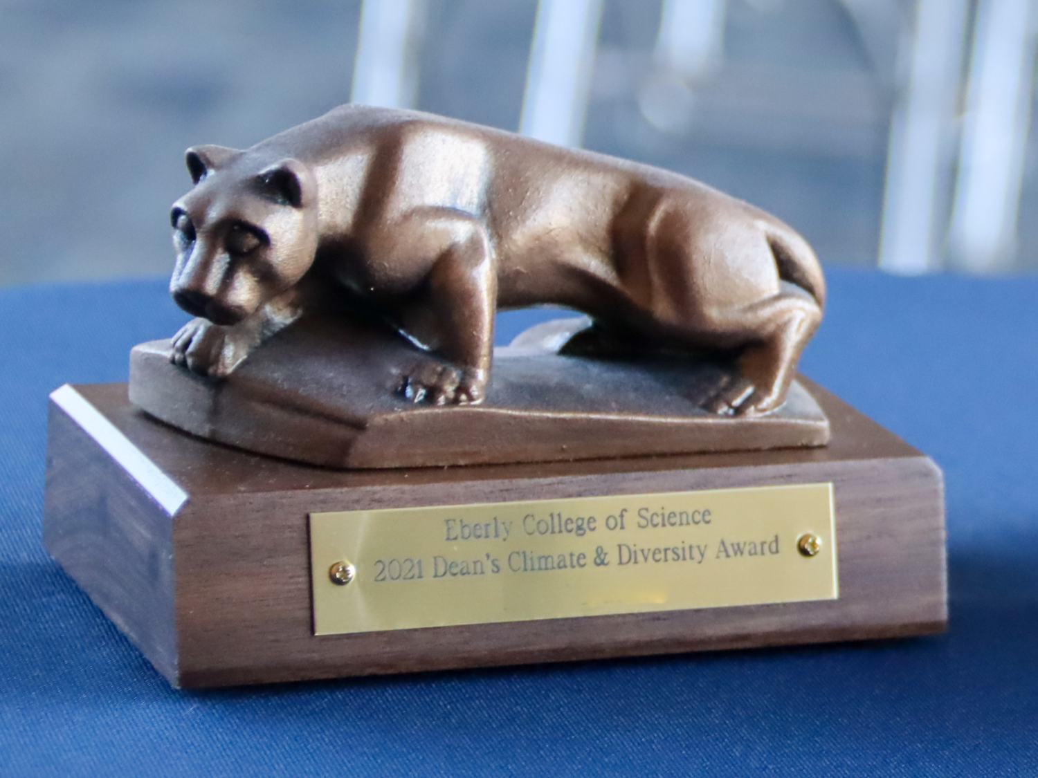 A small Nittany Lion statue award