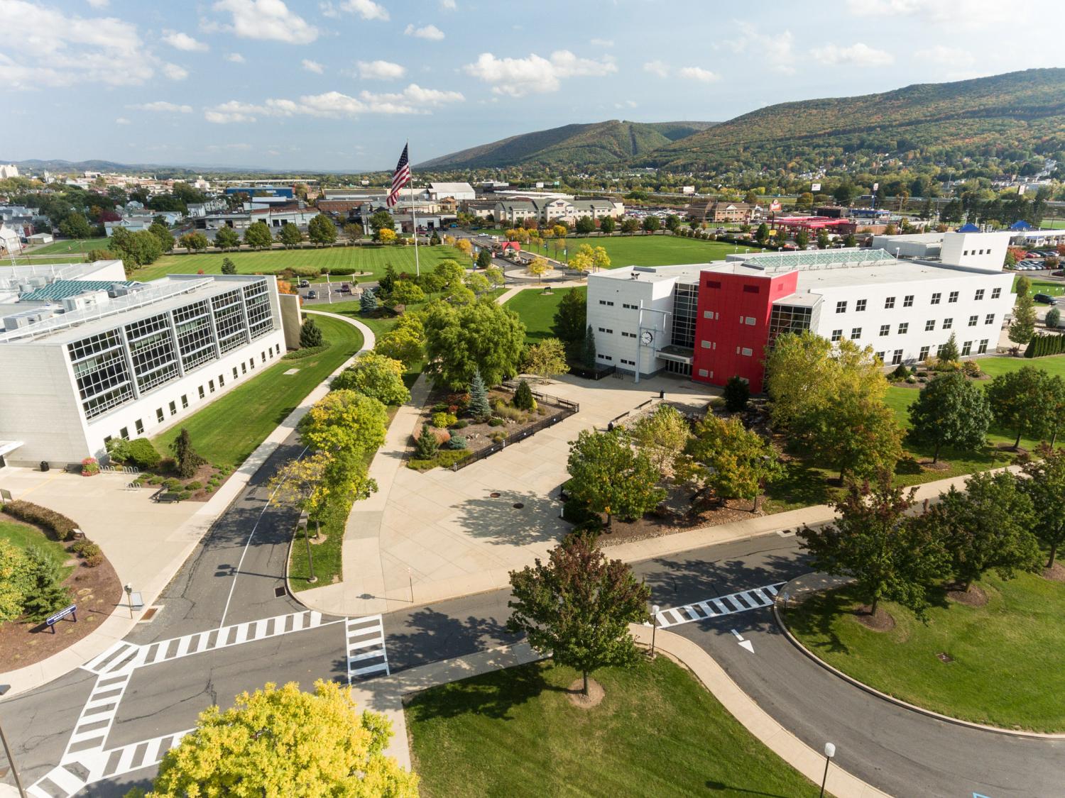 An aerial view of Penn College campus.