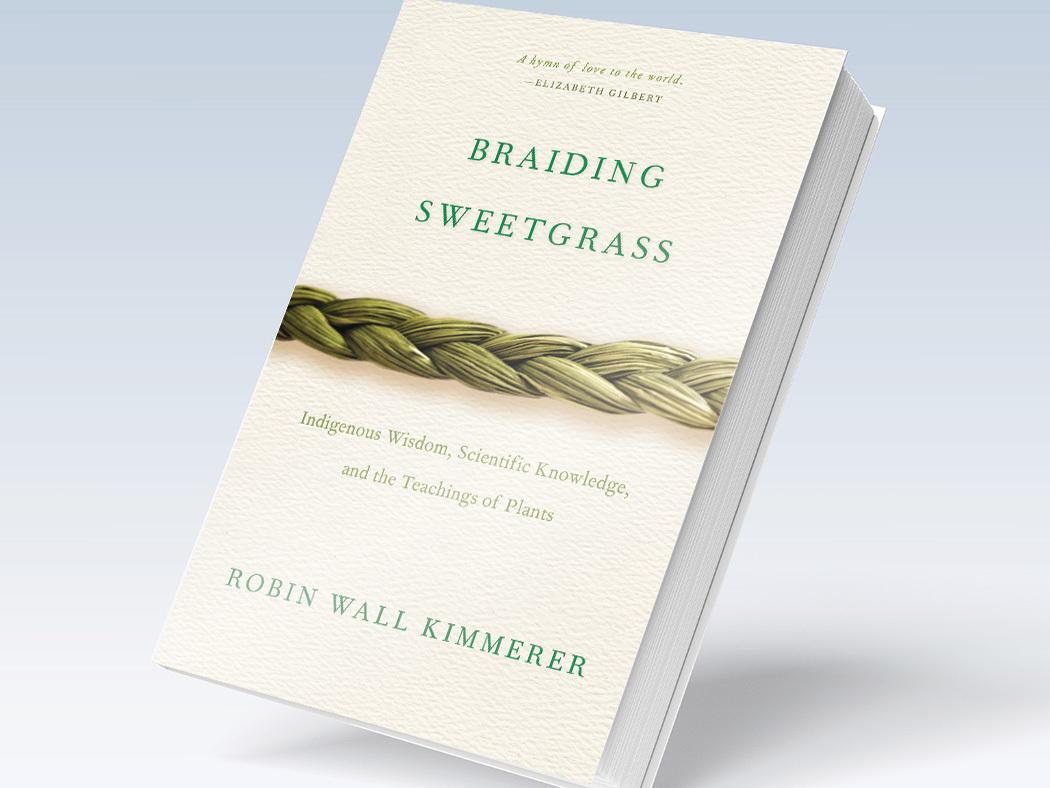 The cover the of Braiding Sweetgrass book