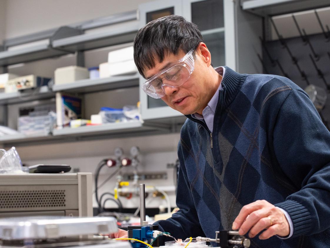 Researcher in laboratory.