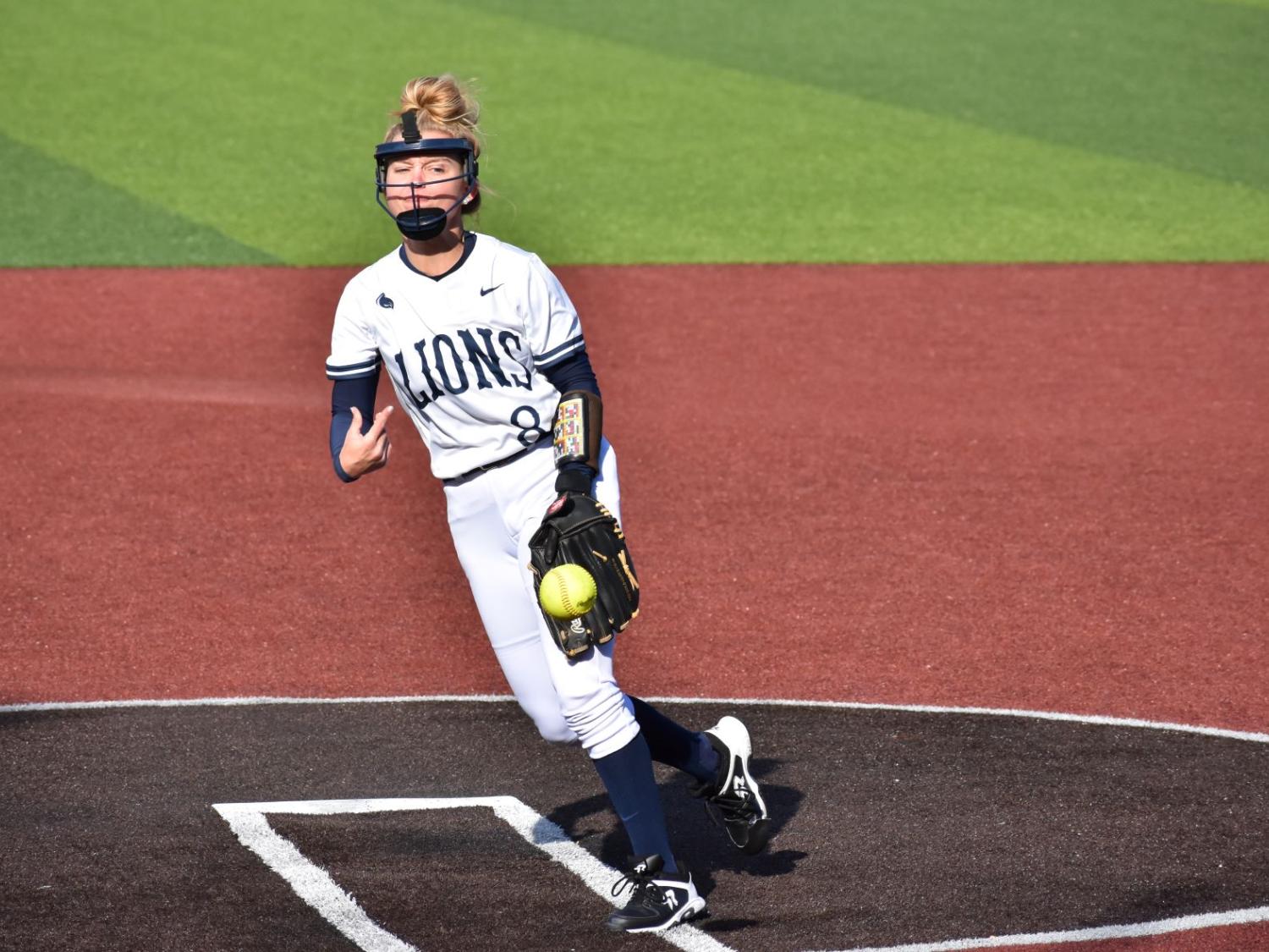 Penn State DuBois pitcher Lizzy Scott mid throw