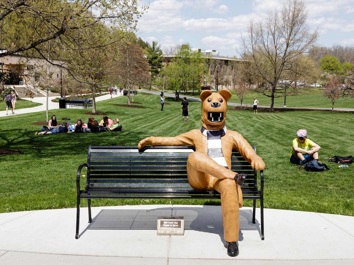 The Lion Bench at Penn State Berks