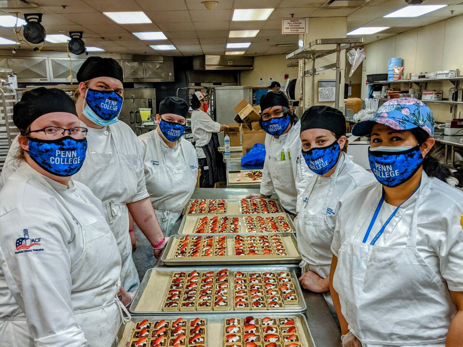 A group of students working in the kitchens at the Kentucky Derby
