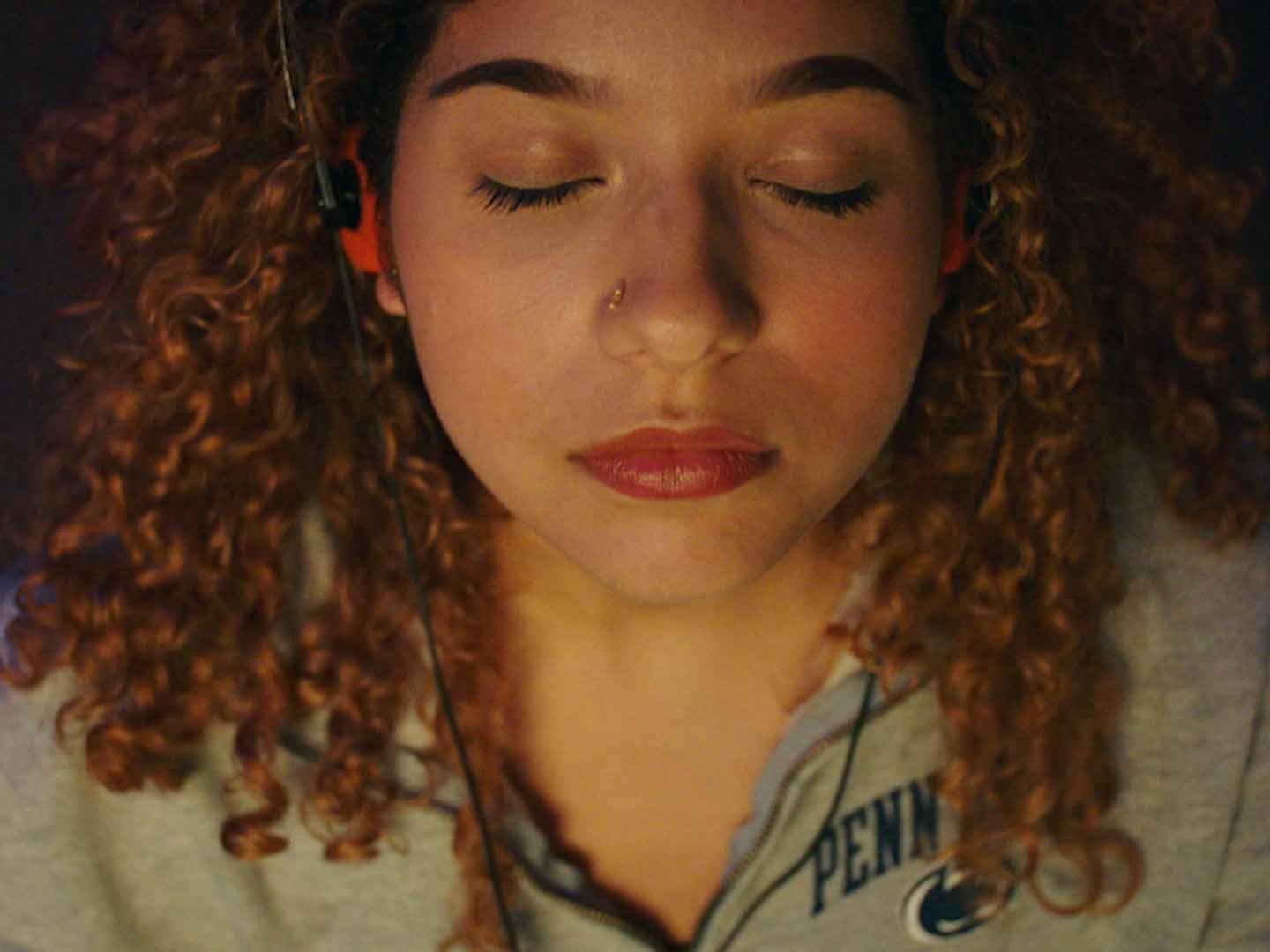 Woman with headphones