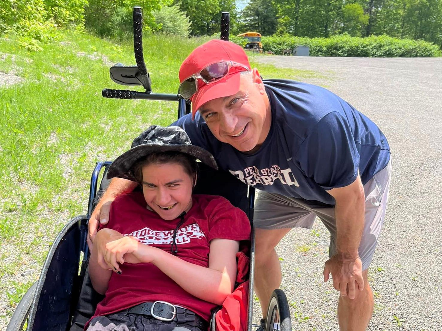 Emma and Dan Perritano pose for a selfie during their walk to Washington, D.C.