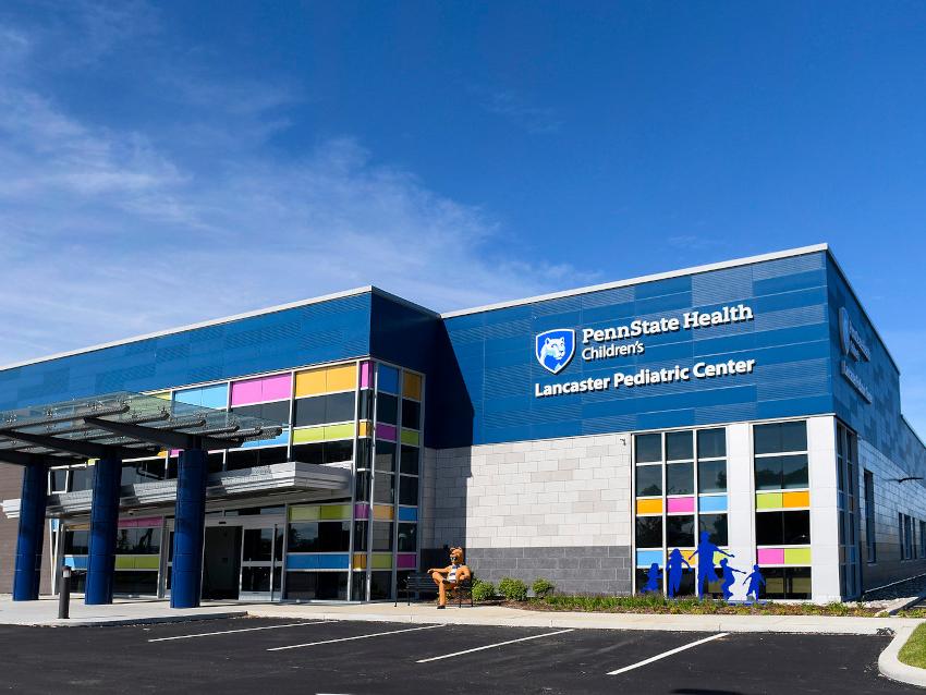 The front entrance of a pediatric medical building