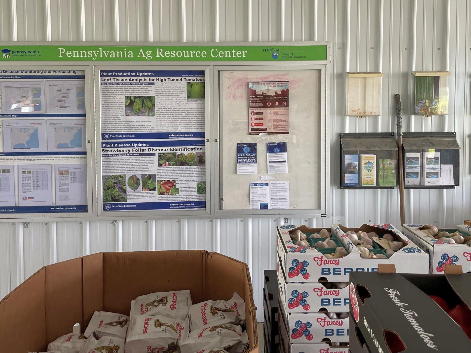 Penn State Extension educational kiosk at the Sugar Valley Produce Auction