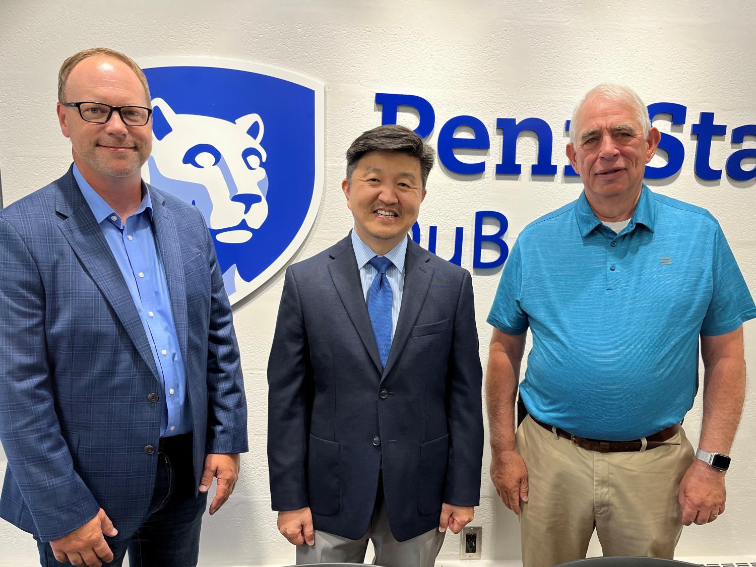 Bradley Lashinsky, director of the North Central PA LaunchBox; Jungwoo Ryoo, chancellor and chief academic officer at Penn State DuBois; and Dave Miller, chairman of the board at Miller Fabrication Solutions