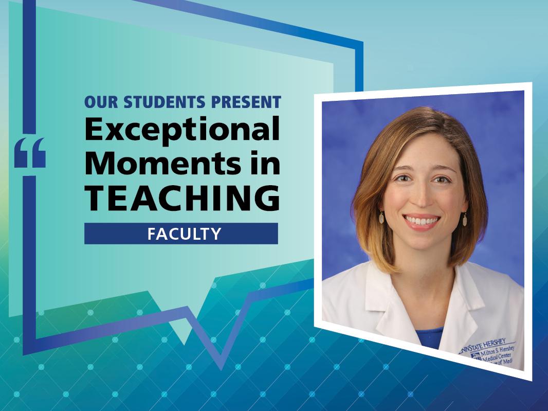 A professional headshot photo of Dr. Katherine (Katie) Dalke appears next to a graphic with the words "Exceptional Moments in Teaching: Faculty."