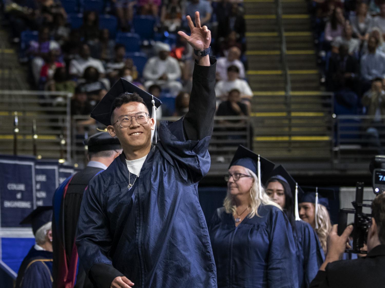 Senior walking across stage at BJC