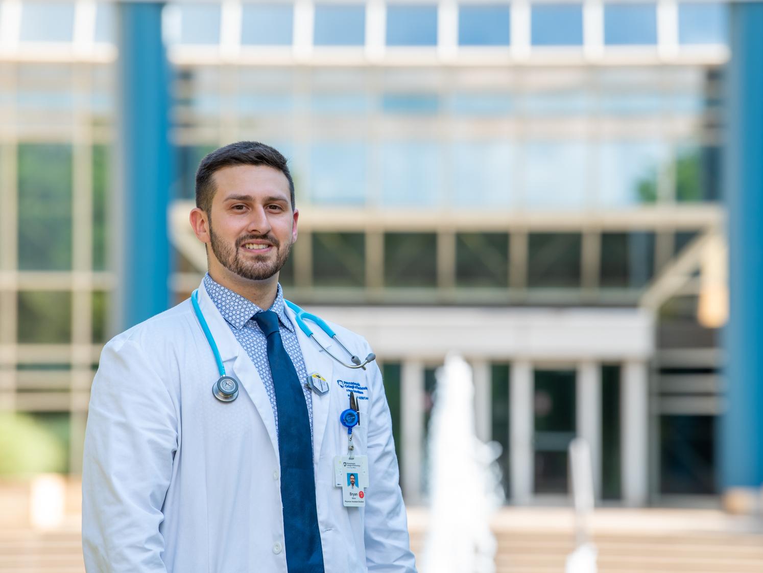  Bryan M. Bilbao, of Old Forge, explored disparities in health care as he completed his combined bachelor’s and master’s degree in physician assistant studies at Pennsylvania College of Technology.