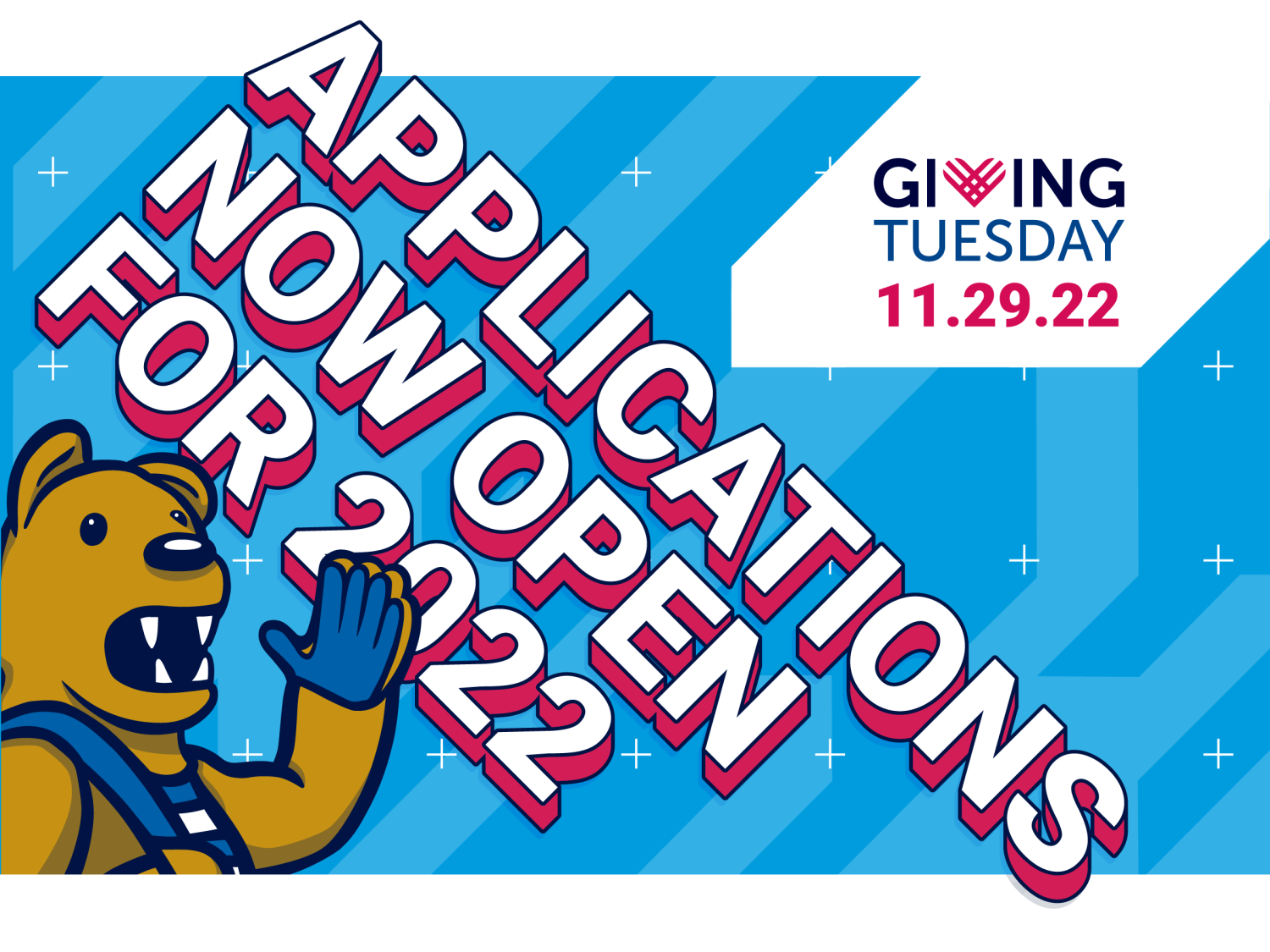 Graphic explaining that applications for GivingTuesday 2022 are now open.
