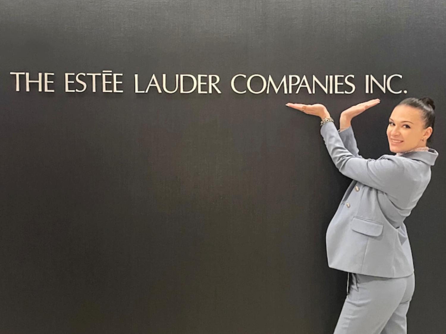 Lauren Pearl at work at Estee Lauder Companies