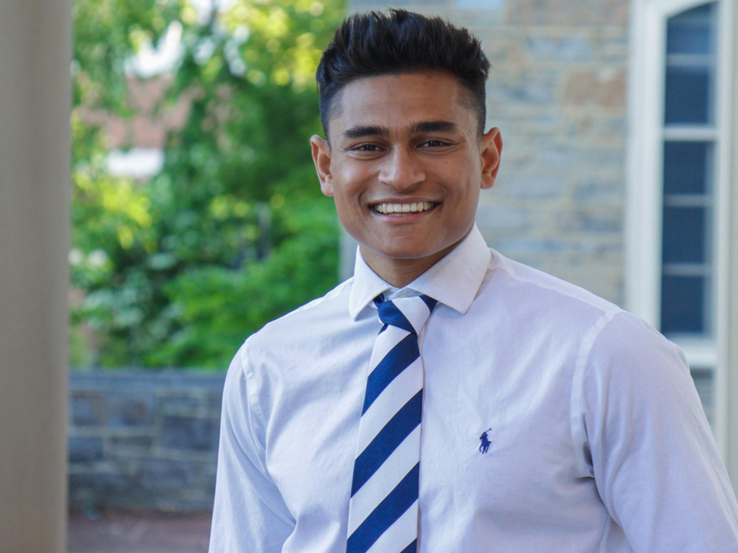 A photo of Shahriar Rayhan, Smeal's summer student marshal