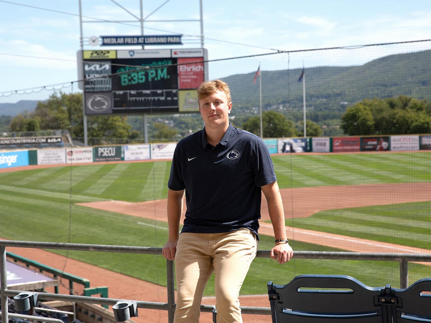 Spencer Burns at the State College Spikes stadium