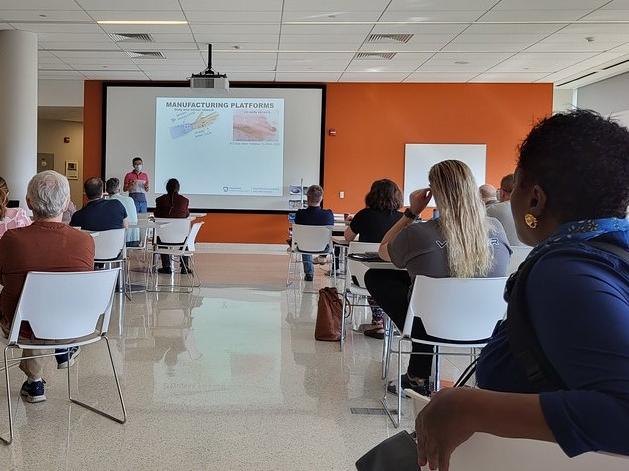 people viewing a Millennium Cafe session 