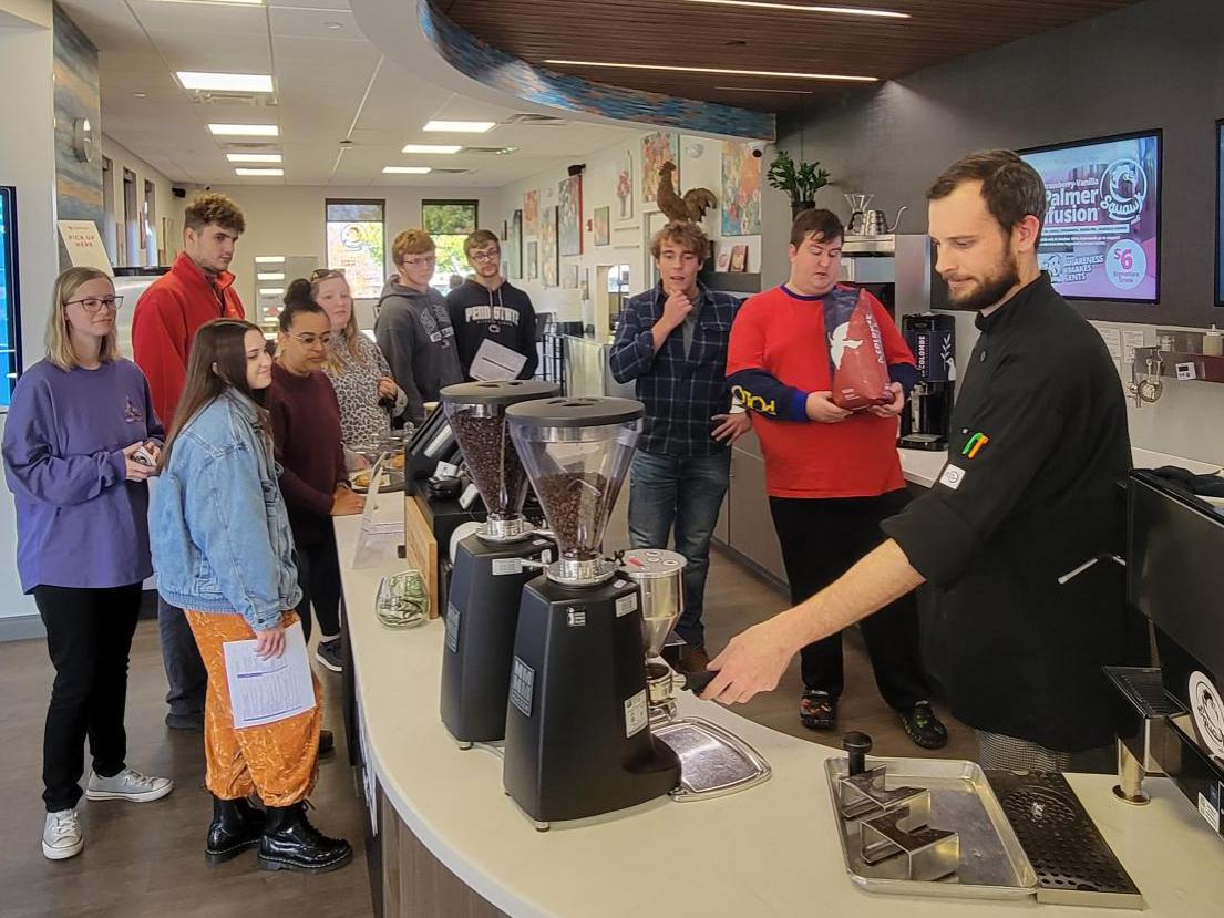 Penn State Berks hospitality management students will be working under the supervision of Chef Patrick Daley (far right), owner and manager of The Squawk Cafe.