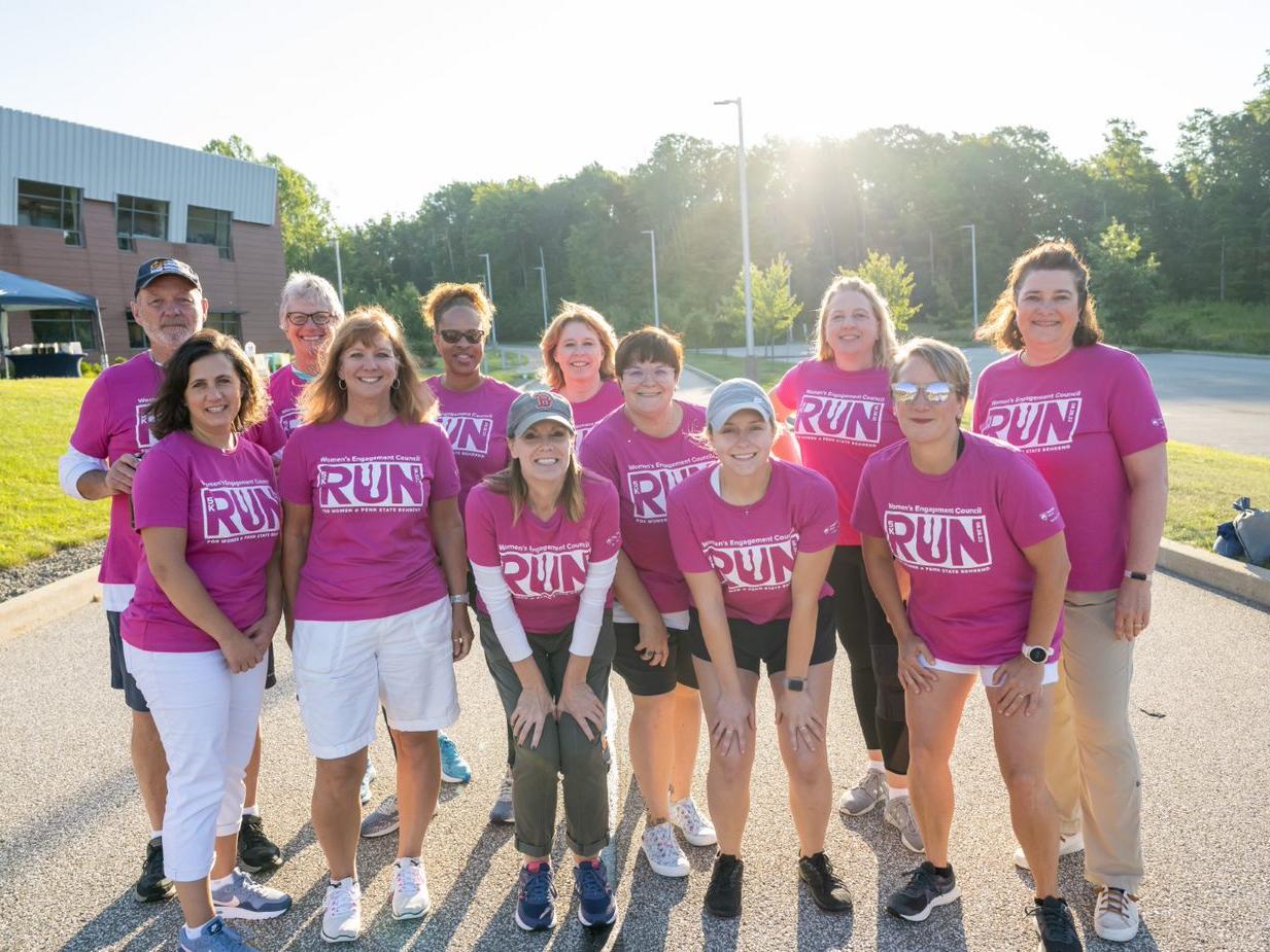 A group photo of members of the 5K race committee at Penn State Behrend