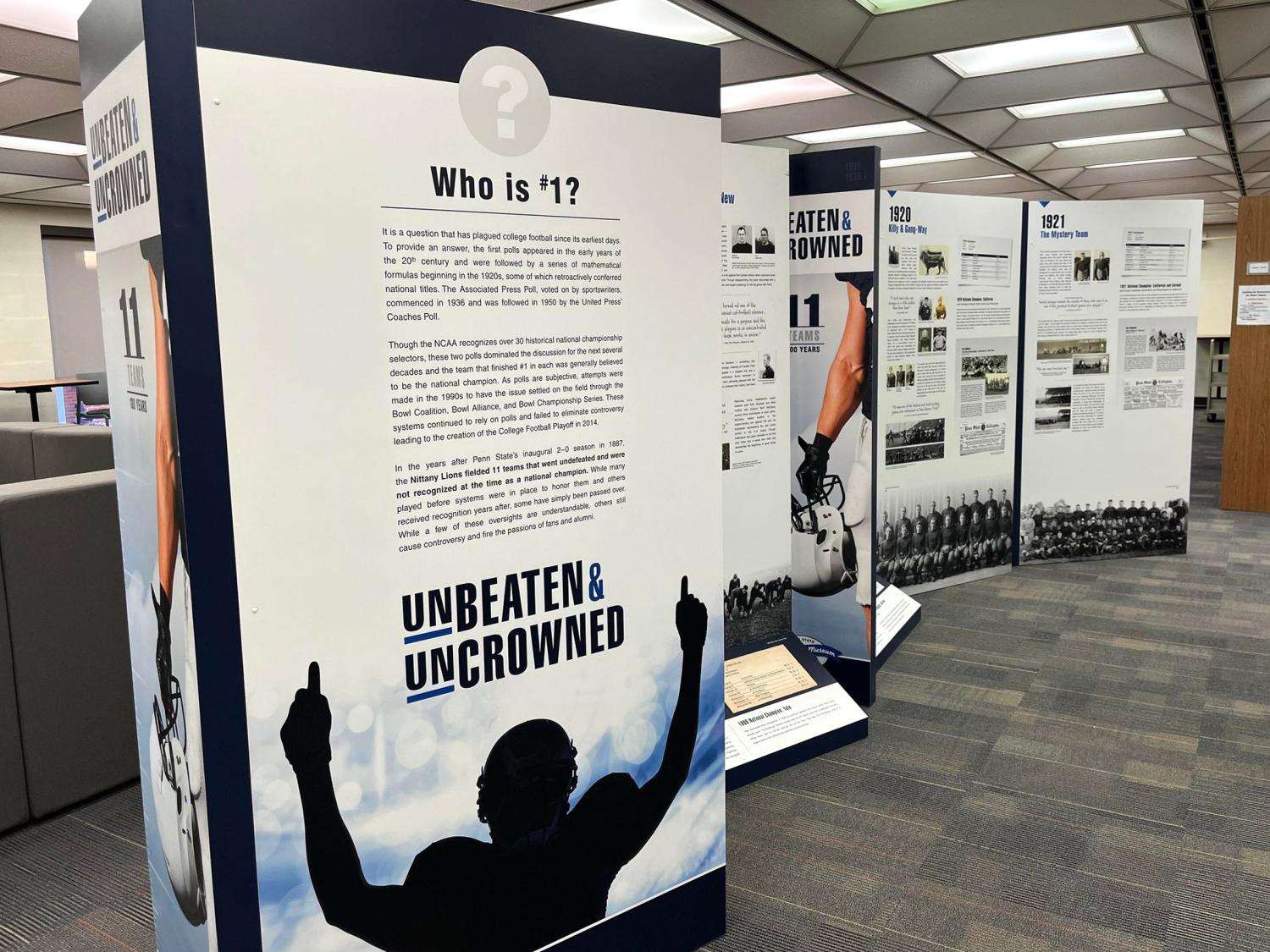 The Penn State DuBois Library is hosting the Penn State All-Sports Museum exhibit "Unbeaten & Uncrowned: 11 Teams 100 Years" through Jan. 9, 2023. 