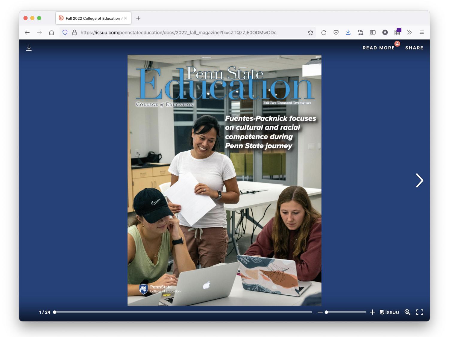 digital version of College of Education alumni magazine