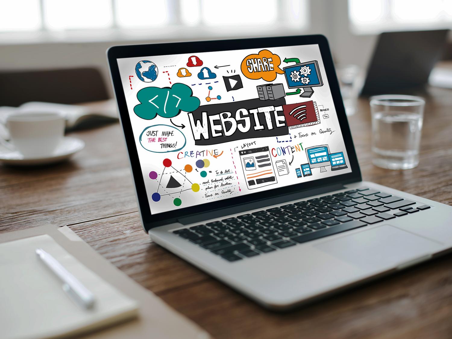 Website design on a laptop