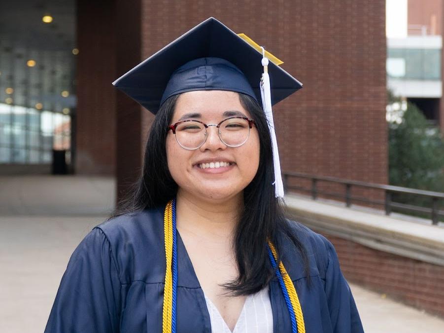 Penn State Student In cap and gown