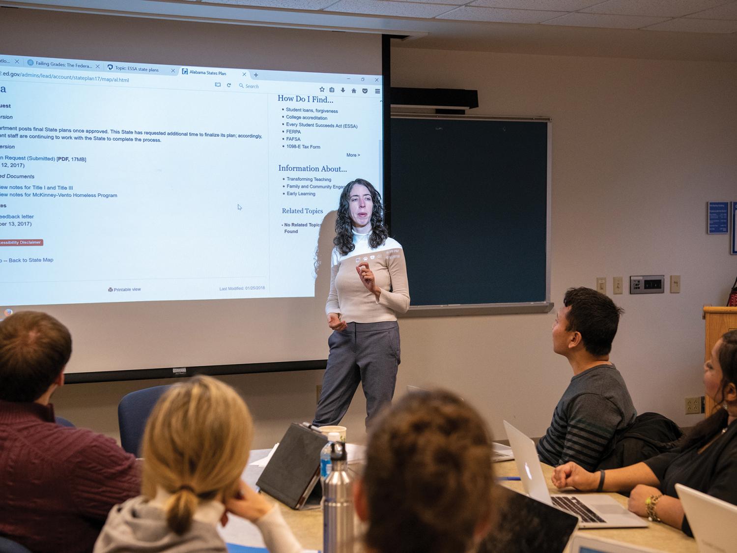 Faculty member teaching a class