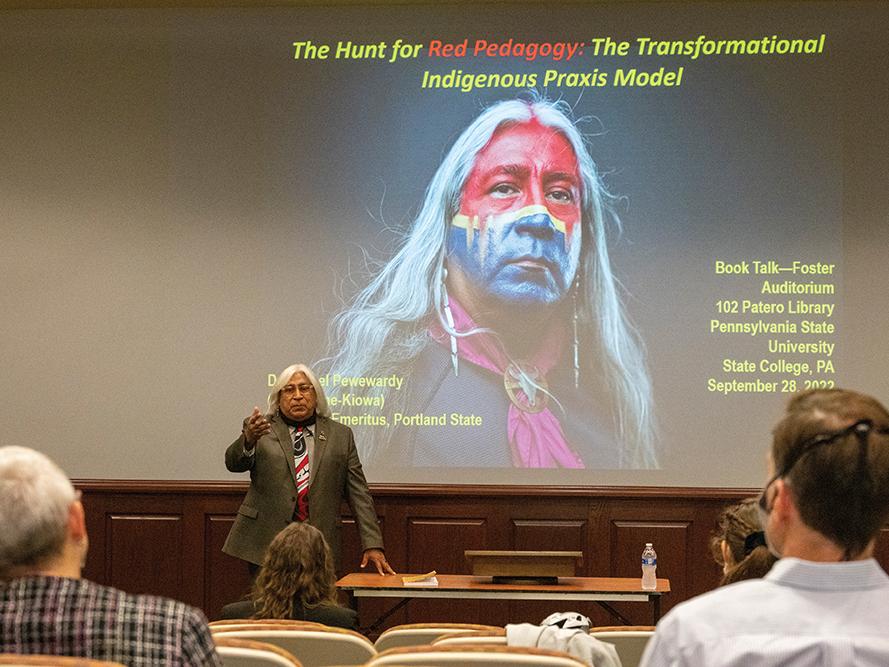 Cornel Pewewardy leads a discussion