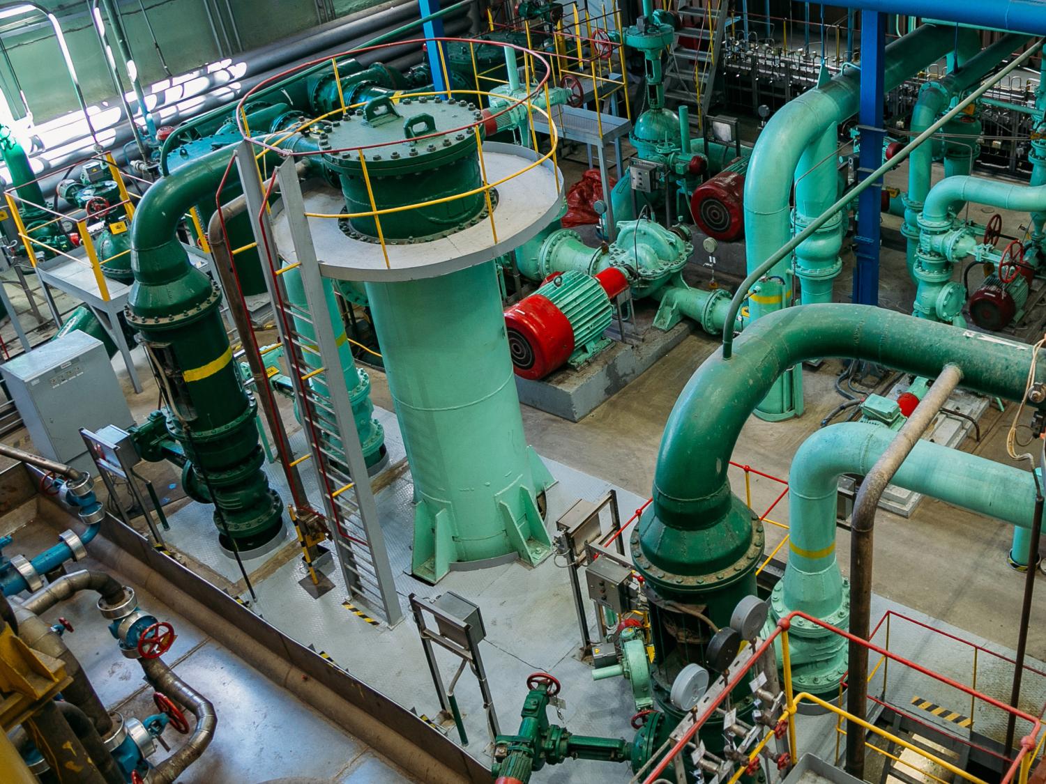 pipes in a power plant