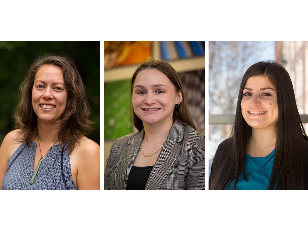 Three headshot photos of Hanareia Ehau-Taumaunu, Terry Torres Cruz and Rachel Herschlag