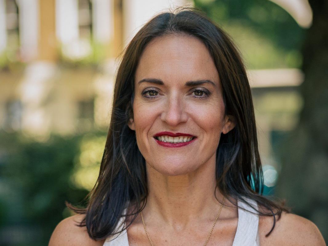 A photo of a woman outside