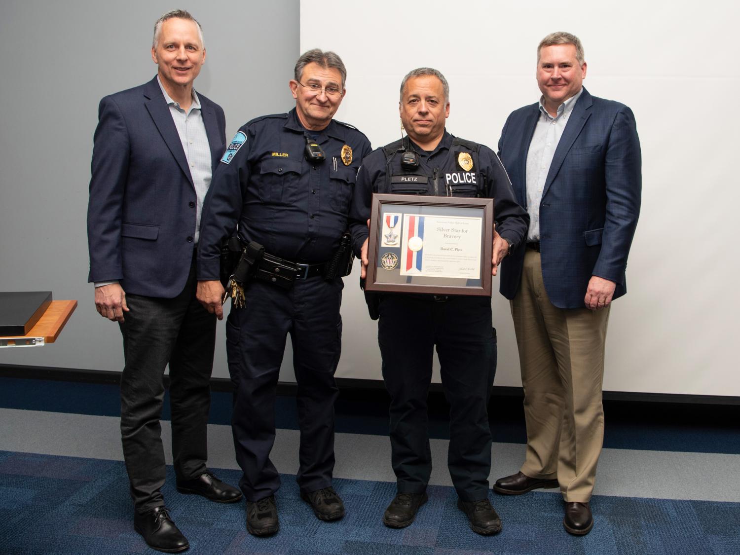 Award recipient with group