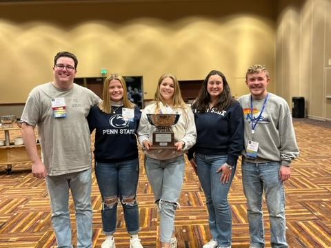 Penn State Nursing students (from left to right), Kyle Loose, Madison Proulx, Anna Neal, Alaina Davis, and Michael Fleck